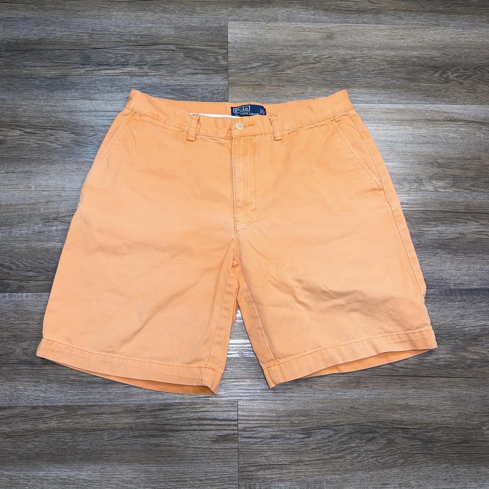Polo Ralph Lauren Classic Fit Chino Shorts Mens W33 Deep Mango Peach Casual Golf
